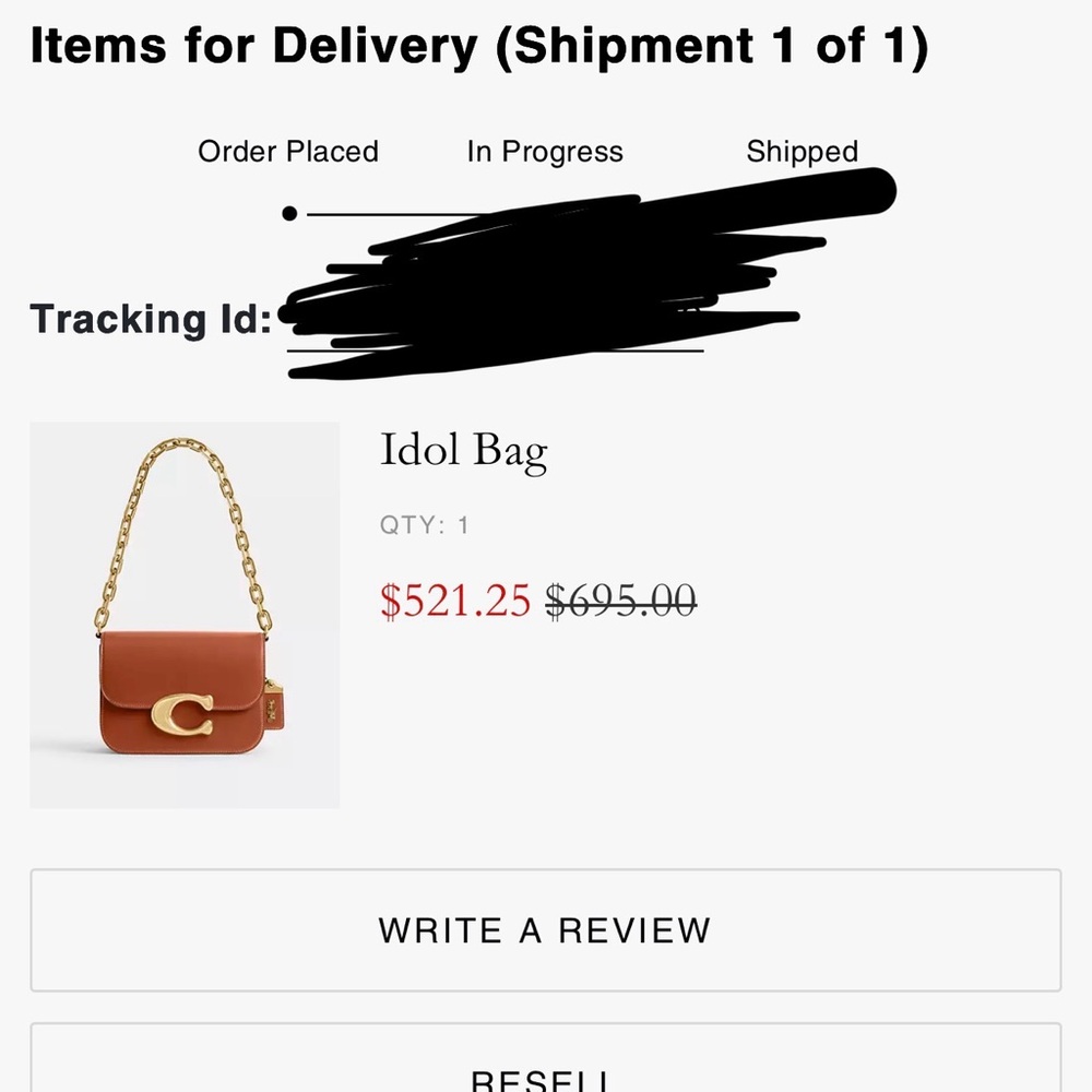 Coach Brown Leather Crossbody Bag with Gold Chain - Picture 5 of 7